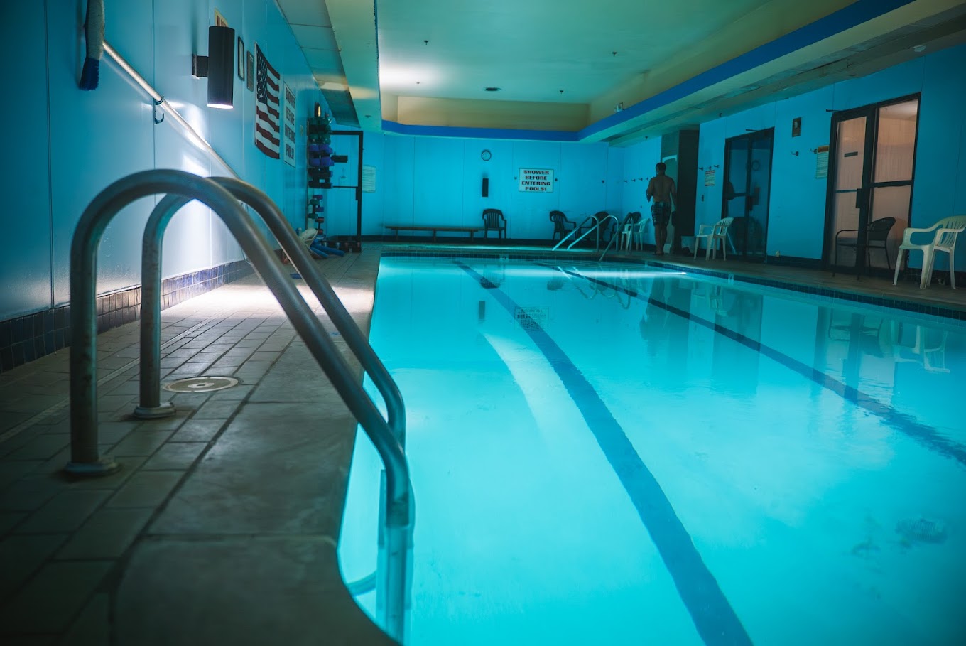 Indoor swimming pool at Legacy Fitness Center for exercise and relaxation